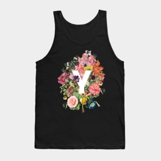 Letter Y with Vintage Flowers Tank Top
